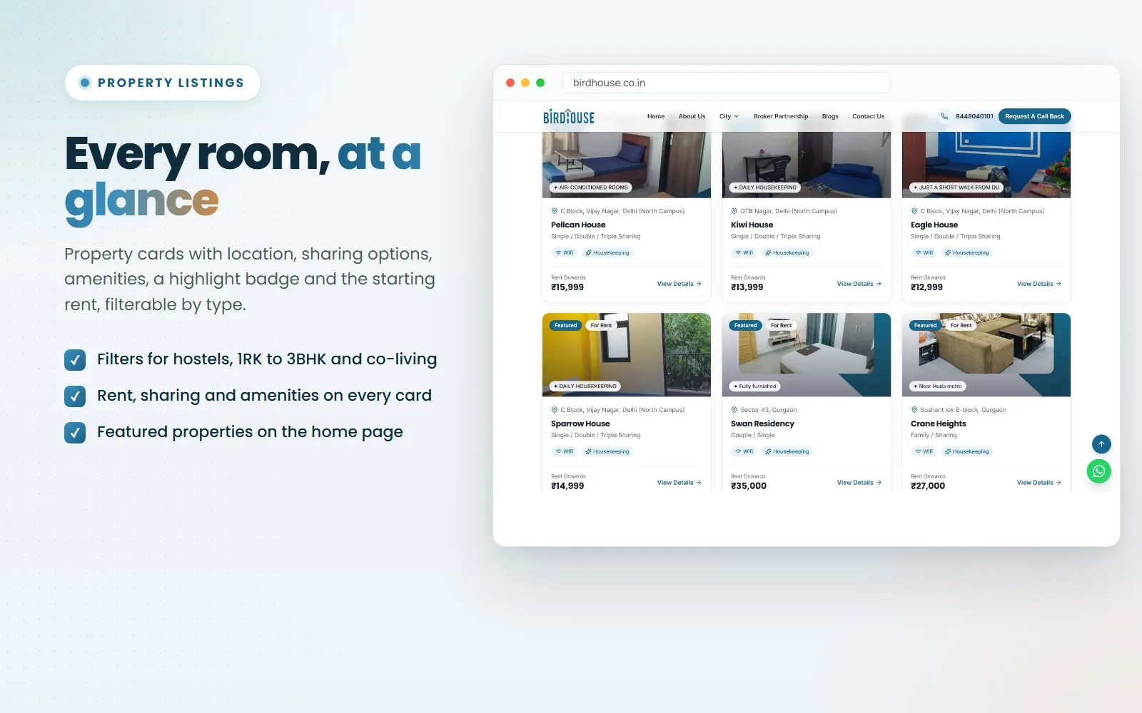 Birdhouse: Property listings
