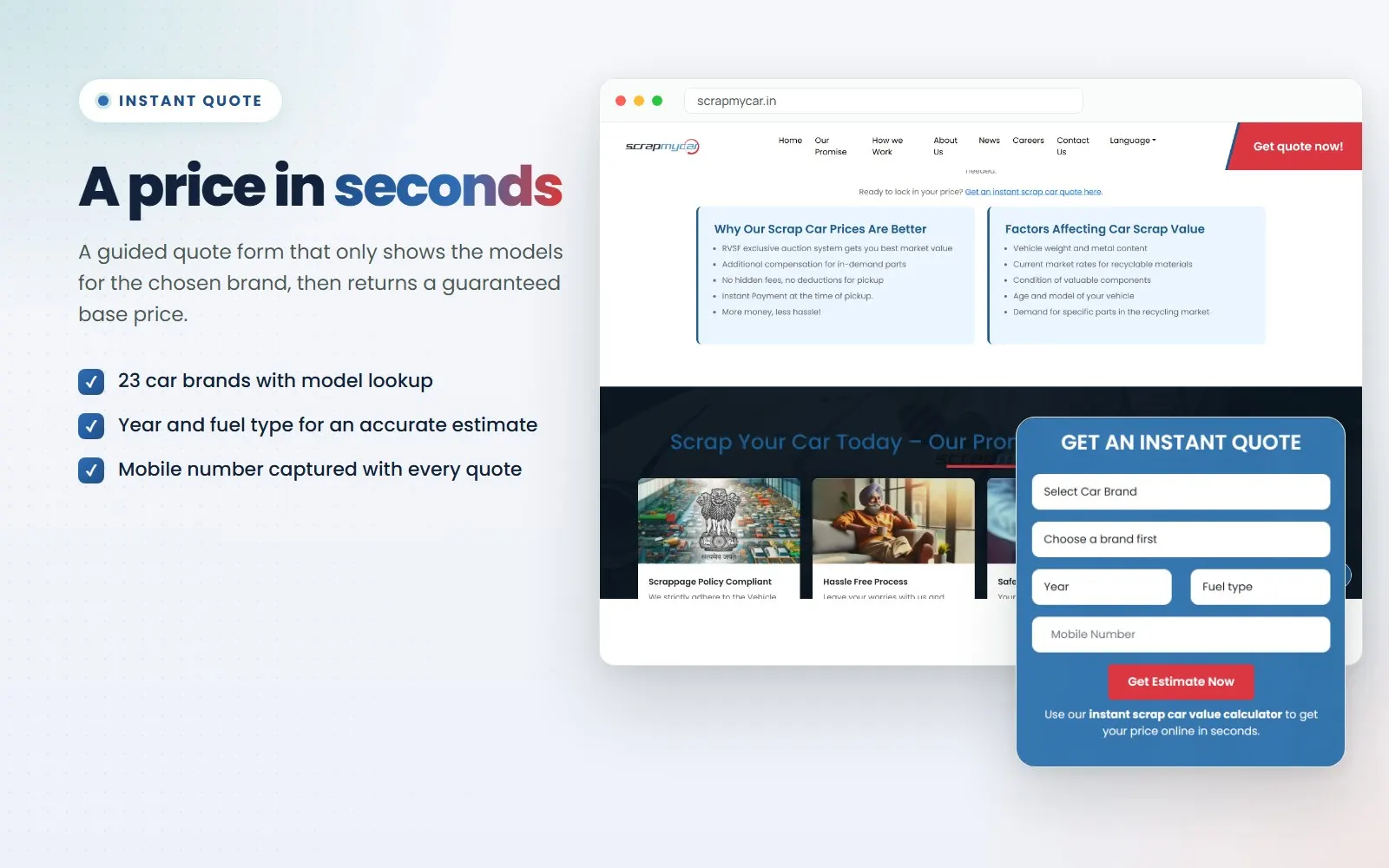 ScrapMyCar: Instant quote